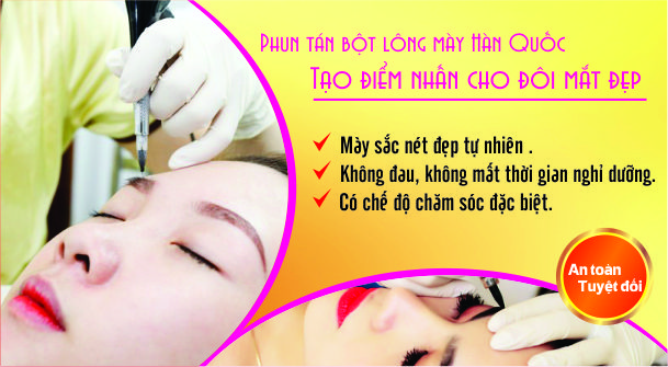 Phun lông mày tán bột tại Viva Spa